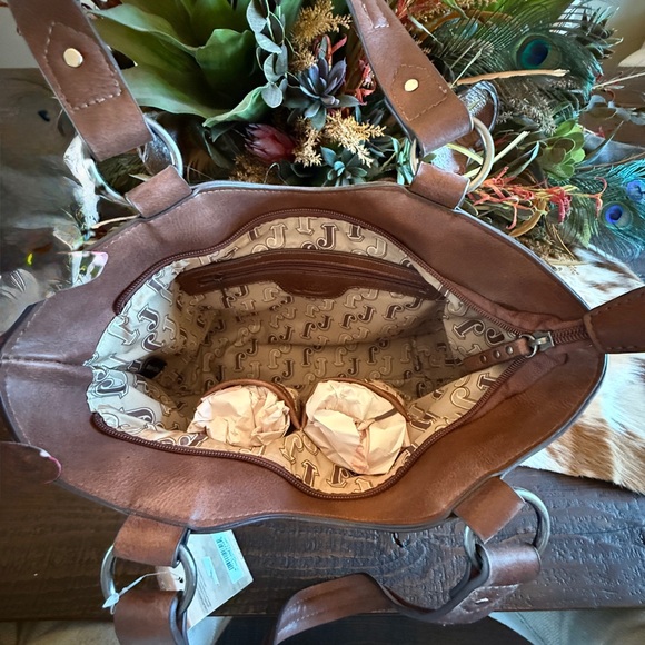 Justin Naja Concho Turquoise Handbag and Wallet Set - Picture 4 of 8